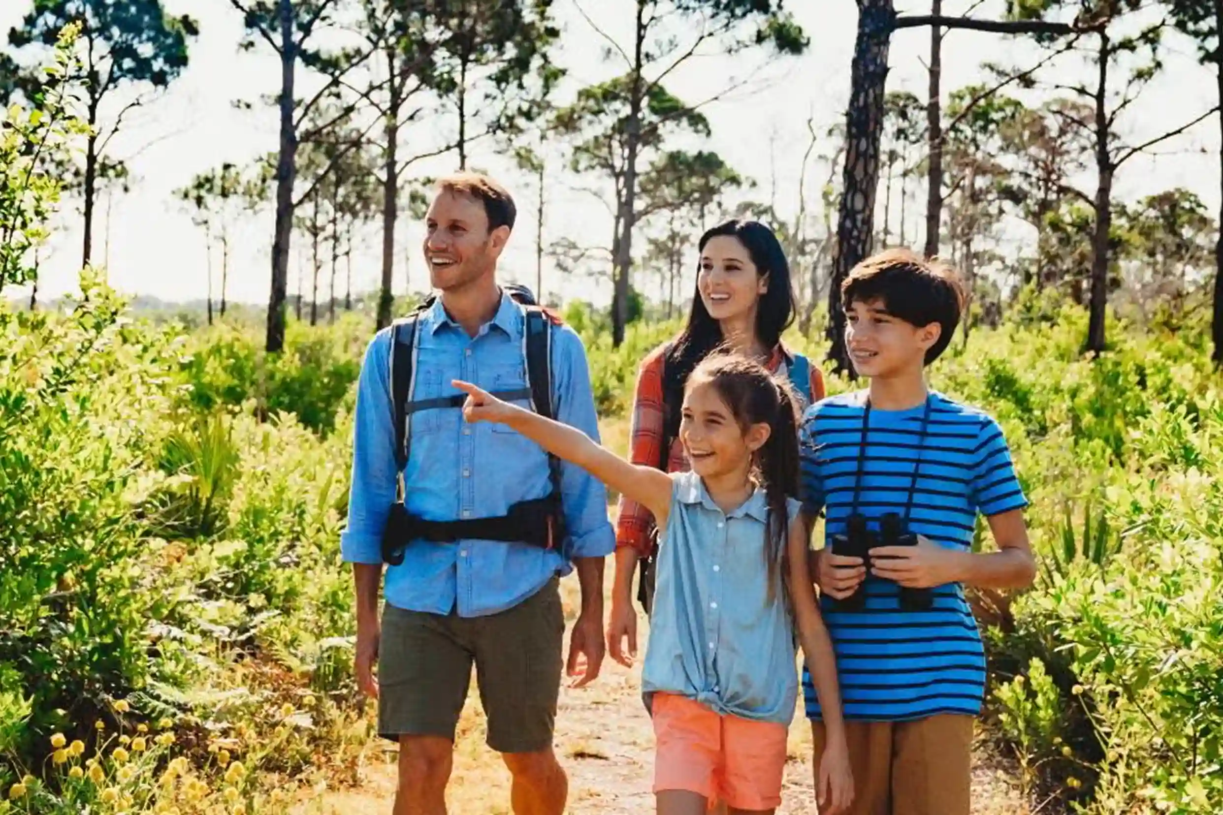 Sunset view over Florida countryside and open natural trails, easily accessible from Arcadia Florida accommodations near attractions.